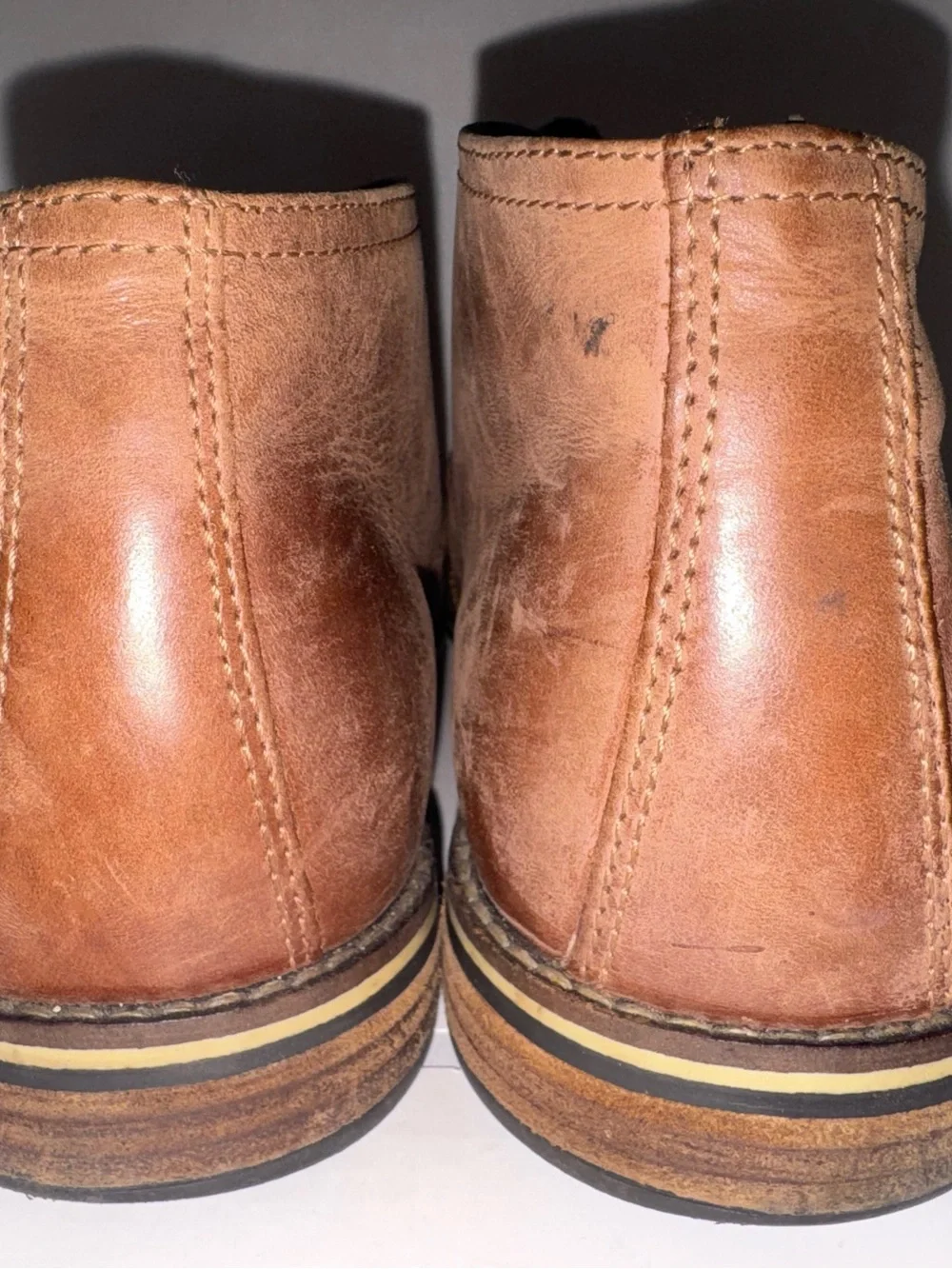 ALFANI MEN'S LEATHER BROWN CHUKKA SHOES ANKLE BOOTS JASON SZ 10 LACE UP
